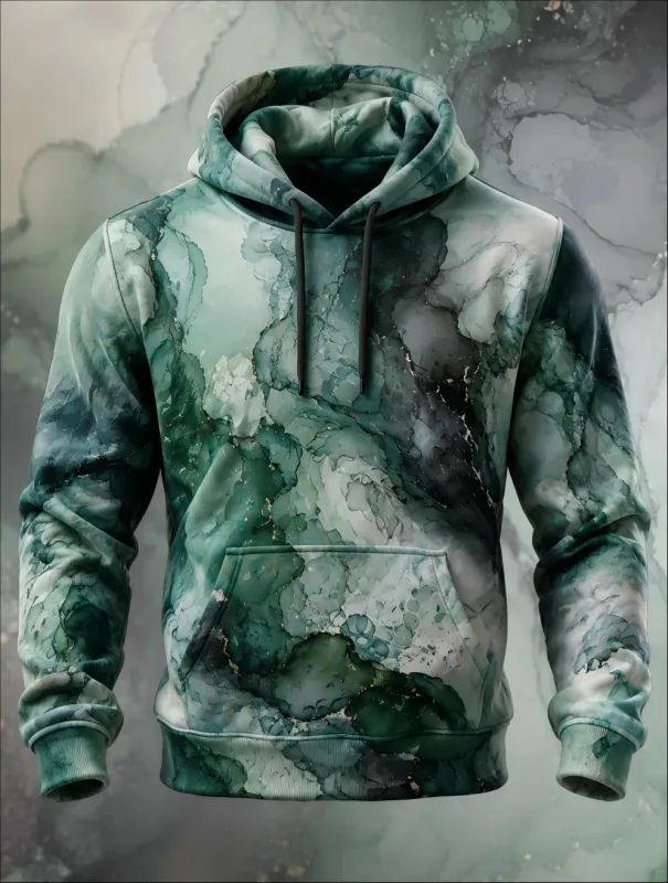 Unisex 3D Printed Hoodie Colorful Aurora Vertical Line Pullover Long Sleeve Kangaroo Pocket Casual Street Sweatshirt