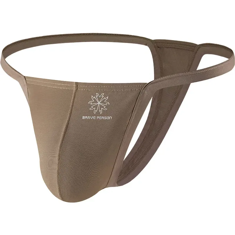 Men's Breathable Quick-Dry Fabric Thong Comfortable Briefs Low-Rise Underwear Sexy Innerwear Fashionable Brave Person