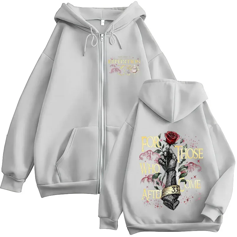 Game Clair Obscur Expedition 33 for Those Who Come After Zipper Hoodies Men's Clothing Fashion Zip Up Sweatshirts Jacket Coats