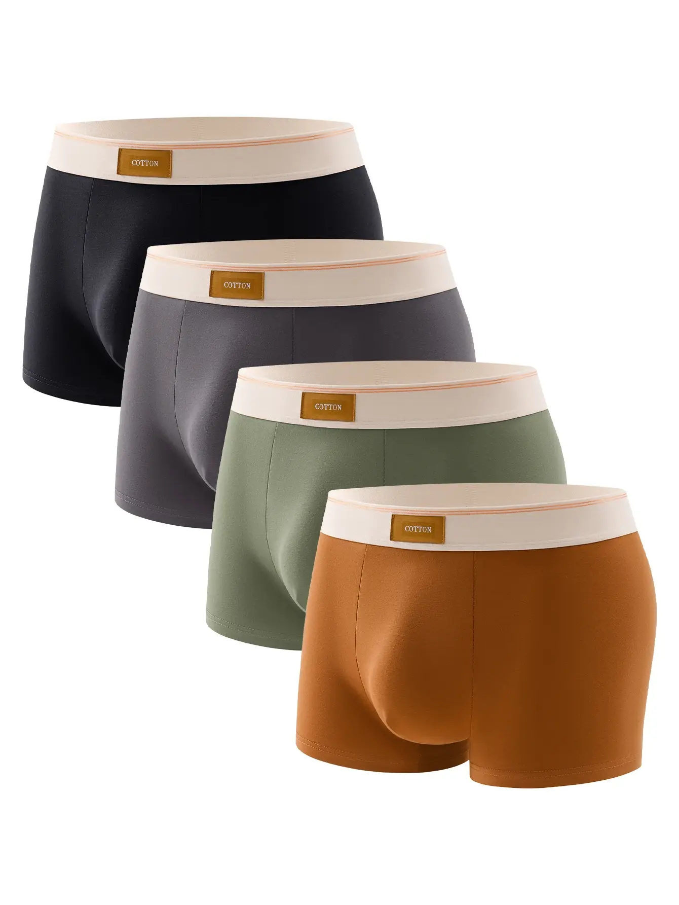 3-teilige Herren-Boxershorts aus hochwertiger Baumwolle, weich, gesund, lässig, modisch, Sport-Boxershorts, trendige Herren-Shorts, Unterwäsche