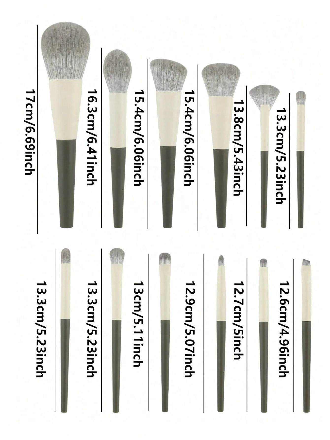 10 Pcs Professional Makeup Brush Set Handle Soft Nylon Bristle Foundation Blush Powder Eyeshadow Cosmetic Make‑up Brushes Kit
