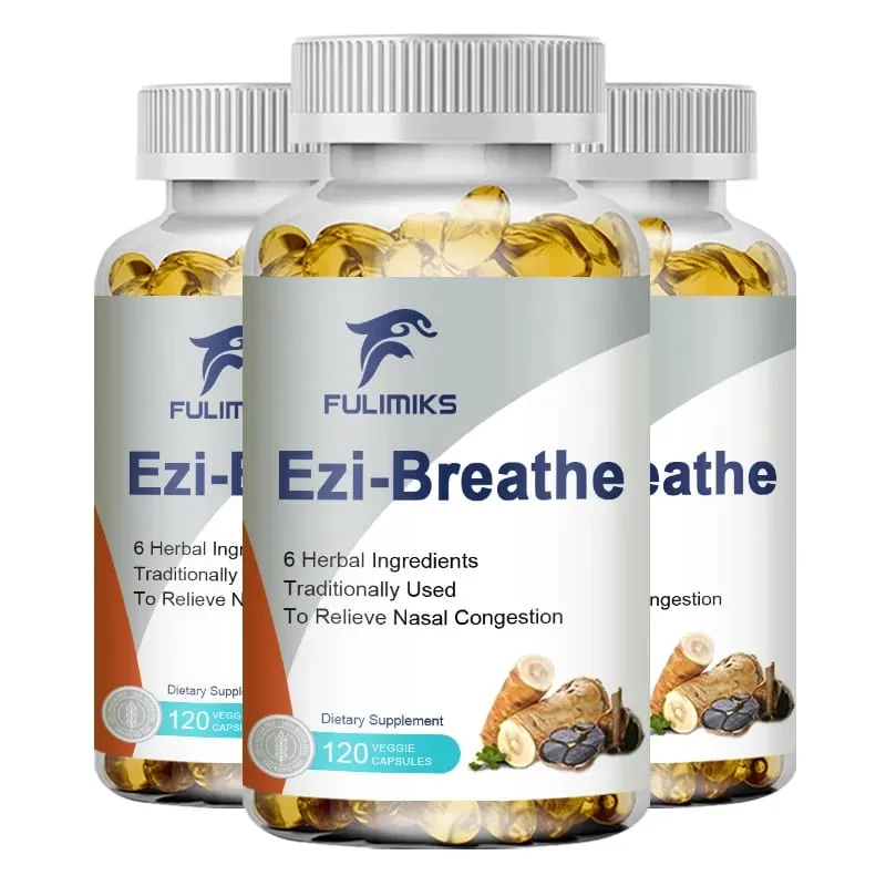 Respiratory & Nasal Health Capsules 6 Herbal Relieves Stuffy Nose Congestion Rhinitis & Supports Breathing Comfort