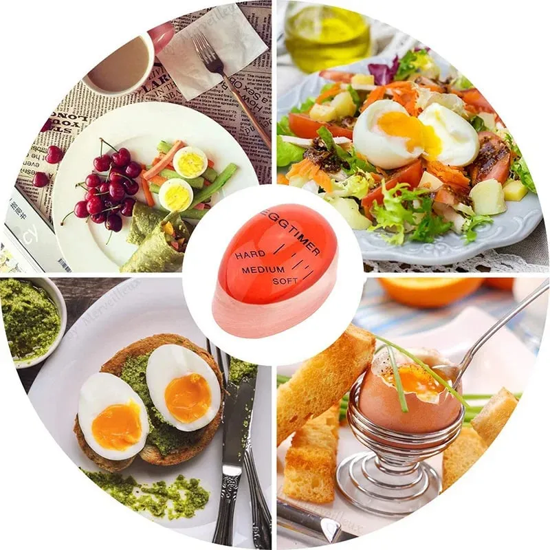 1/3pcs Egg Timer Kitchen Electronics Gadgets Color Eggs Cooking Changing Yummy Soft Hard Boiled Eco-Friendly Resin Red Tools — image 7