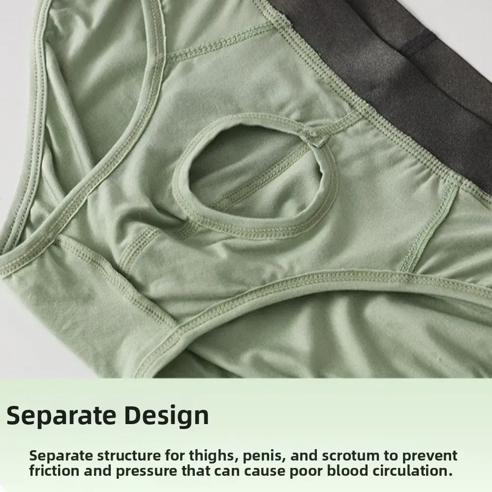 Bamboo Fiber Summer Thin Briefs Men Thin Underpants 2-in-1 Front Opening Men Front Opening Panties Breathable Lingerie