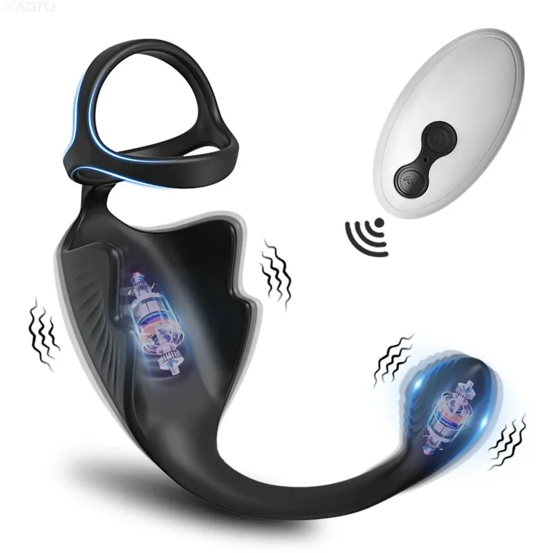 Vibrant godemichet anal masseur de Prostate APP contrôle anneau de pénis anneau de pénis jouets sexuels pour hommes Couples adultes 18 + — image 7