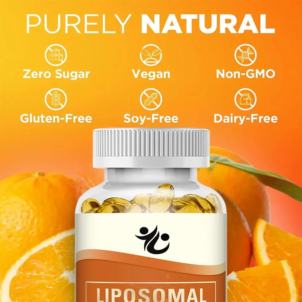 Capsule di vitamina C liposomiale da 1000 mg: supportano la difesa immunitaria, la produzione di collagene, luminosità della pelle, benessere cognitivo e circolatorio.