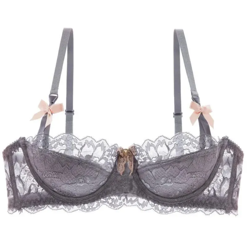 セクシー Trend Summer Half Cup Bra Set Thin Large Bust Minimizer Gathered Abstinence Lingerie For Women Daily Sleep Casual Wear