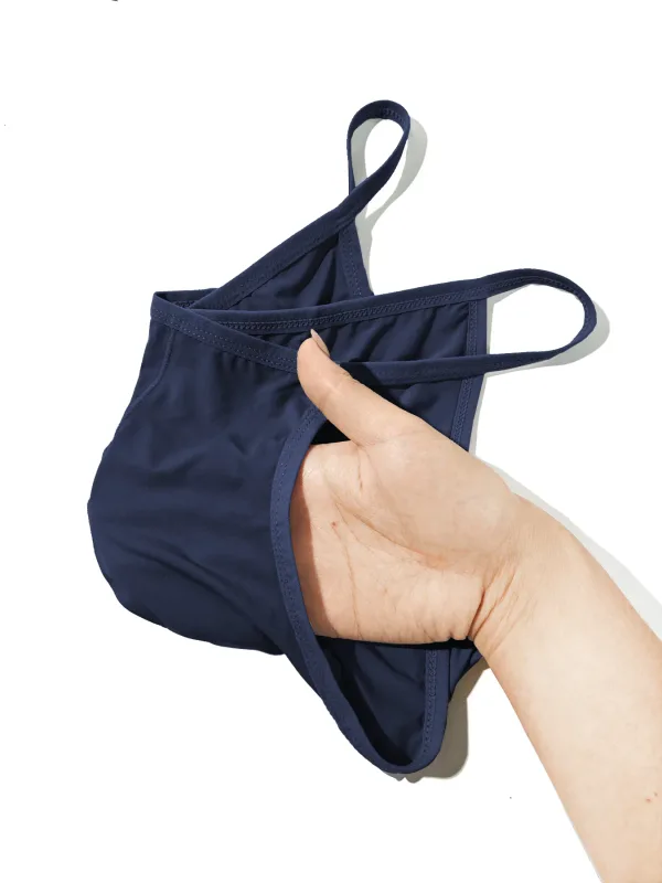 1PC Men's Sexy Low-Waist Briefs with Large Pouch Single Color Thin Belt Comfortable Thin Design for Summer Pure Color Underwear — image 31
