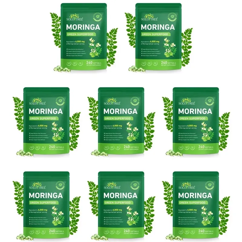 Moringa Leaf Softgels 6000 Mg Equivalent Per Serving for Daily Relaxation Natural Energy Vitality & Comfort Support 240 Softgels