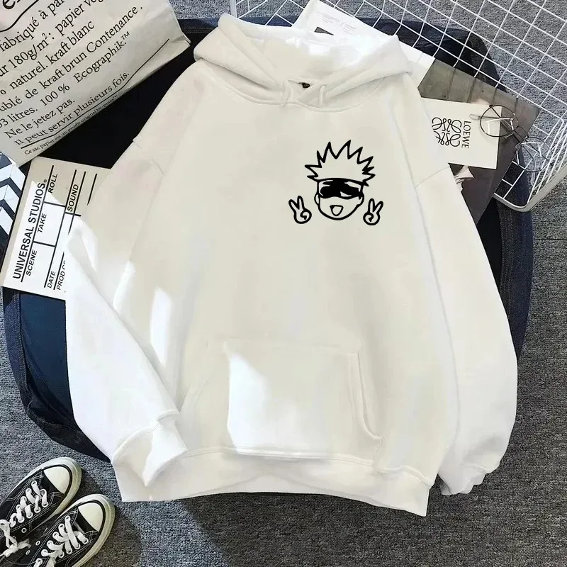 Spring Autunm Unisex Jujutsu Kaisen Anime Hoodies Sweatshirts Large Animated DesignsKawaii Gojo Satoru Graphic Streetwear