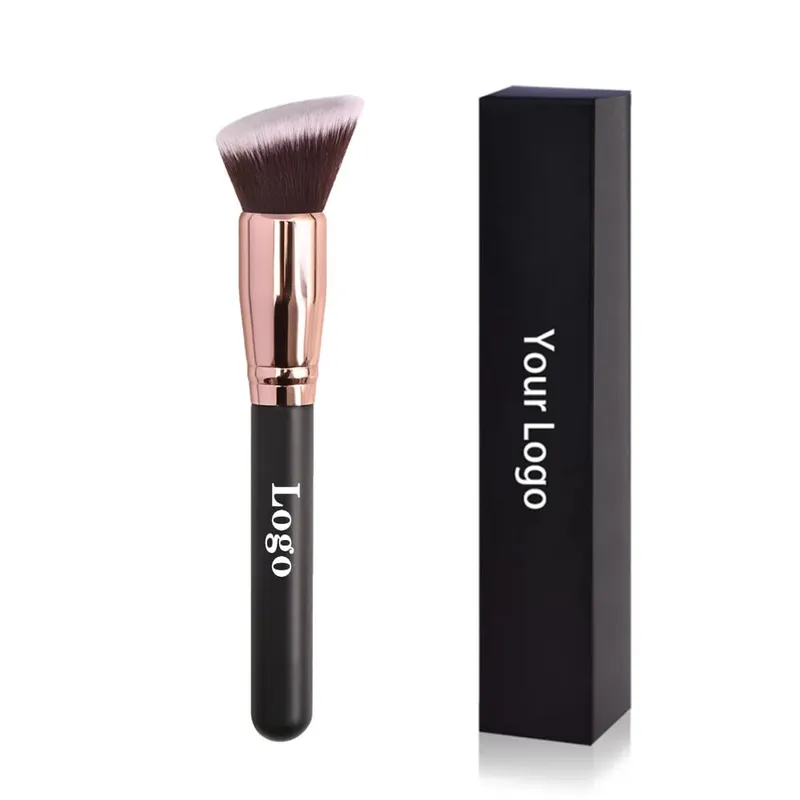 Pinceaux de maquillage de marque privée gratuite fond de teint poudre libre correcteur pinceau de mélange rose outil de maquillage de beauté en gros en vrac 10 pièces — image 12