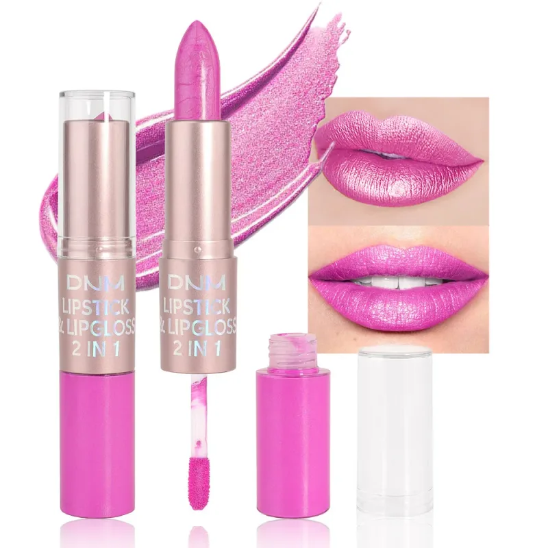 DNM Double Headed Mate Lipstick And Lip Gloss Long Lasting Makeup 2 In 1 Stick Moisturizing Lipgloss Tint Cosmetics Lip Stain — image 11