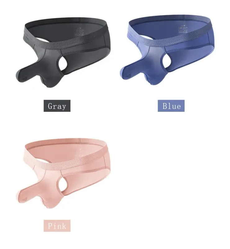 Slips d'été en soie glacée pour hommes, transparents, sans couture, à séchage rapide, culottes respirantes, sous-vêtements Ultra-fins