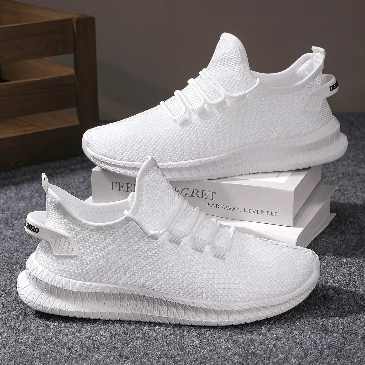Men's Non-Slip Casual Sneakers Breathable Outdoor Jogging Training Hiking Sports Running Outdoor Weave Knit Lace Up Shoes — image 10