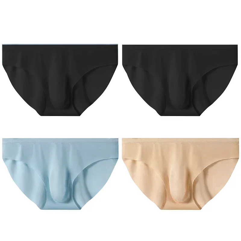 4 pçs cuecas de seda gelo masculina verão transparente sem costura sexy de secagem rápida na moda respirável calcinha ultra-fina — image 21