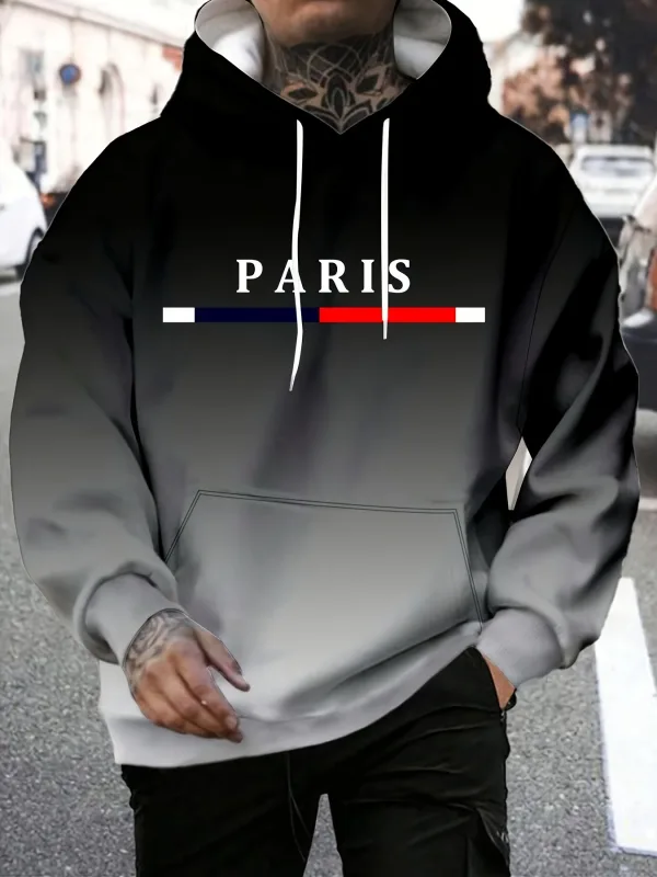 The new men's hooded sweatshirt for the autumn of 2025 is casual and fashionable The 3D letter print is soft and comfortable — image 4