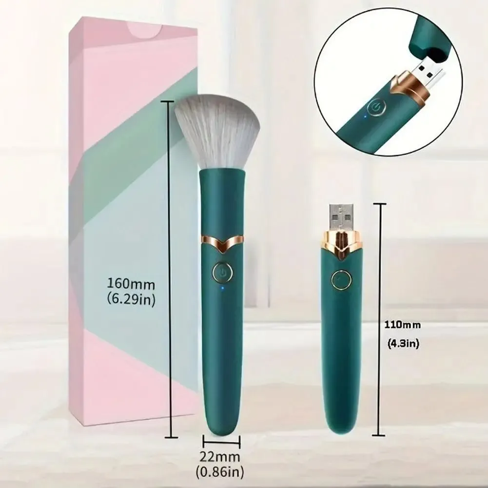 1PC 2 In 1 Electric Foundation Brush Vibration Makeup Brush Multi-Function Soft Fluffy Portable Rechargeable Detail Makeup Tools