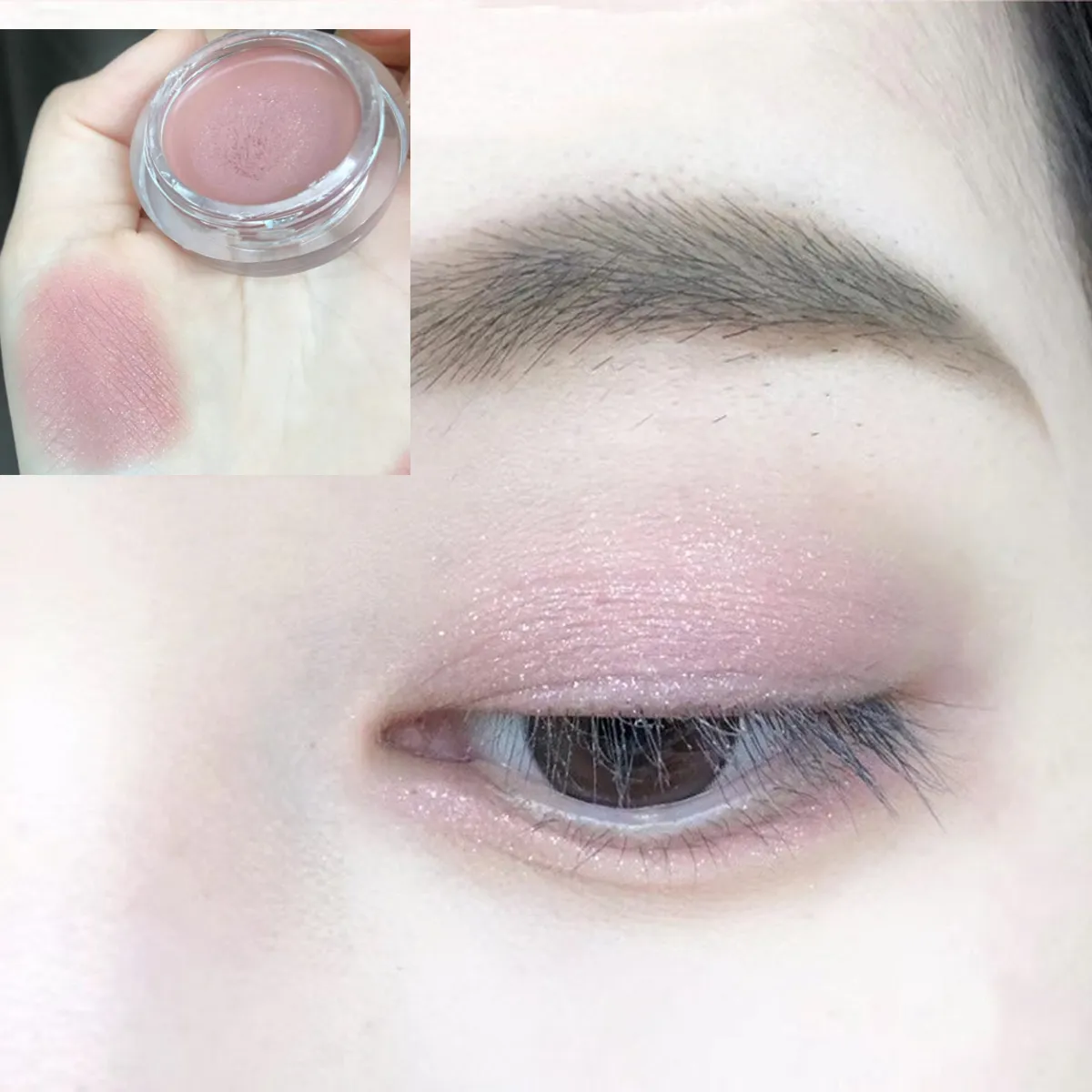 Matte Nude Eyeshadow Cream Waterproof Silky Smooth Eye Shadow Primer Pigment Pink Brown Long Lasting Monochrome Peach Eye Makeup
