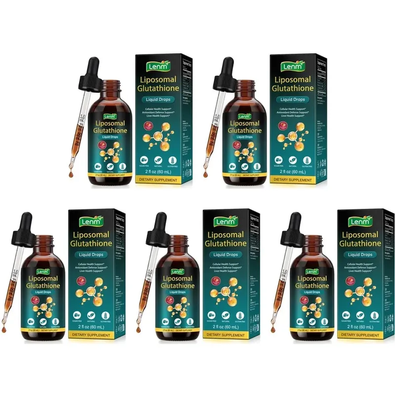 Lenm Liposomal Glutathione Liquid Drops Antioxidant Defense Support with Vitamin C and NAC Sugar Free and Gluten Free 60 ML