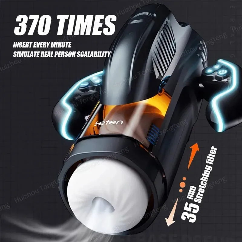 Leten Male Masturbator Automatic Cup with Sucking Thrusting Modes Heating Blowiob Hand Free Sex Machine Adult Sex Toy for Men
