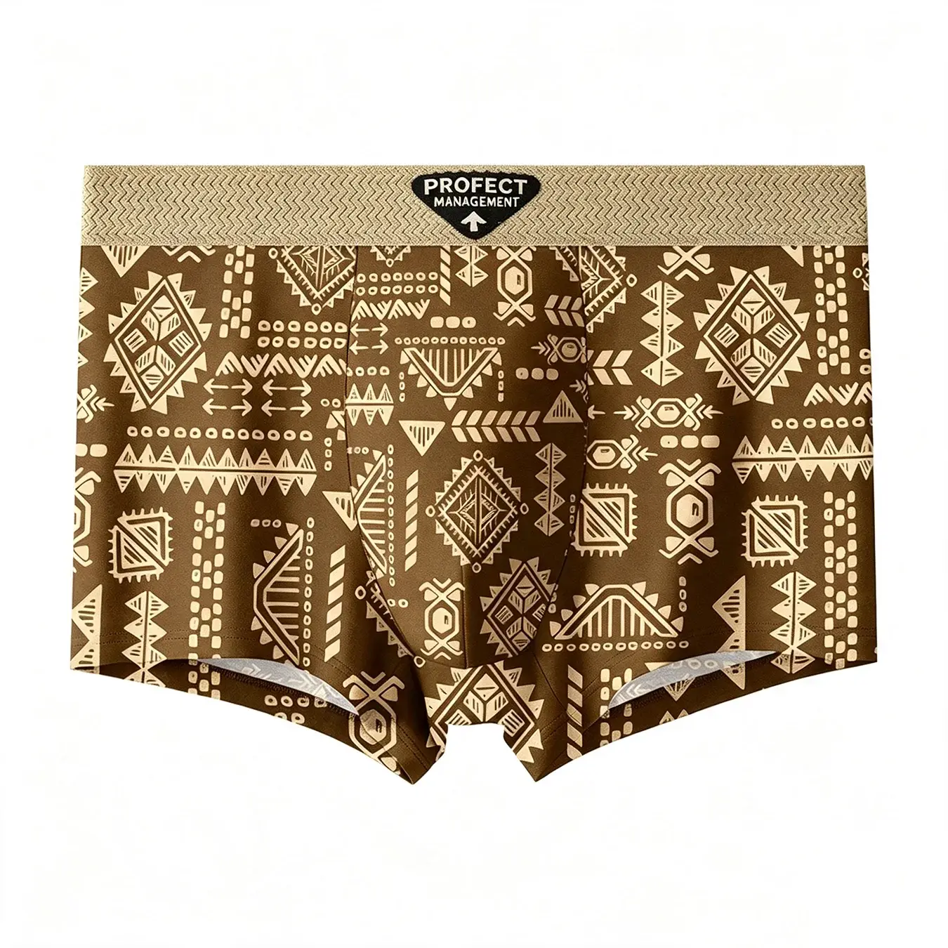 3 pièces/ensemble mode hommes sous-vêtements hommes rétro imprimé géométrique Boxer slips doux respirant taille moyenne sous-vêtements confortables Shorts — image 3