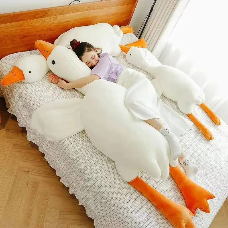 90/130/160/190cm plush baby goose stuffed animal throw pillow for large sofa for bedtime companionship plush pillow as a gift
