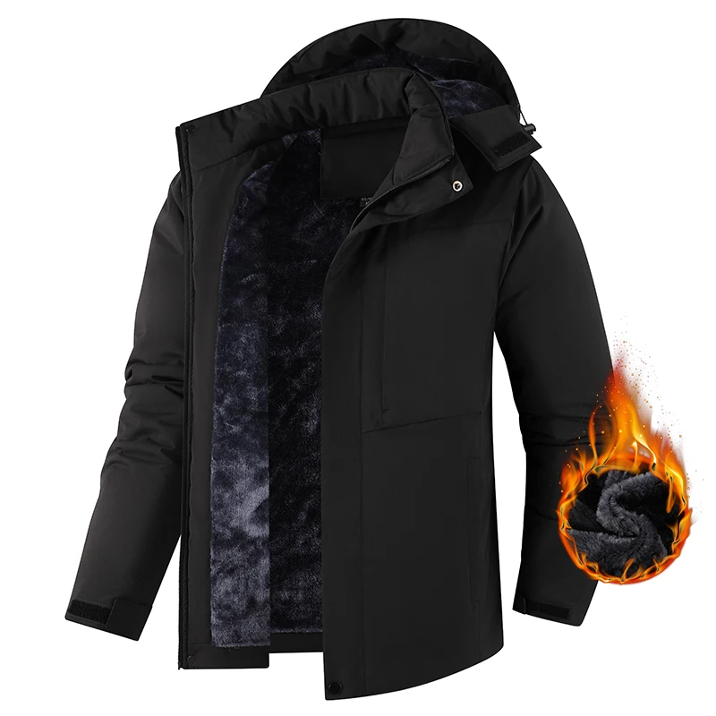 Winter Men Warm Waterproof Jackes Coat Mens Windproof Fleece Thicken Jacket Parkas Man Outdoor Casual Hooded Coat Jackets Male 1005010146117792