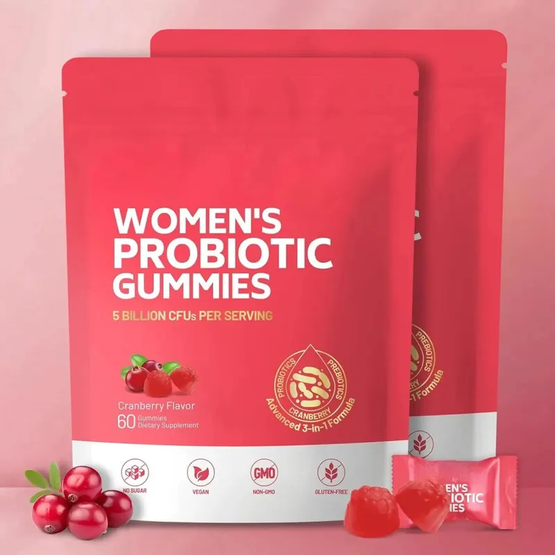 Women Probiotic Gummies with Prebiotic Fiber 5 Billion CFU Support Gut Digestive Balance Immune Defense Women PH Wellness 60 Ct — image 8