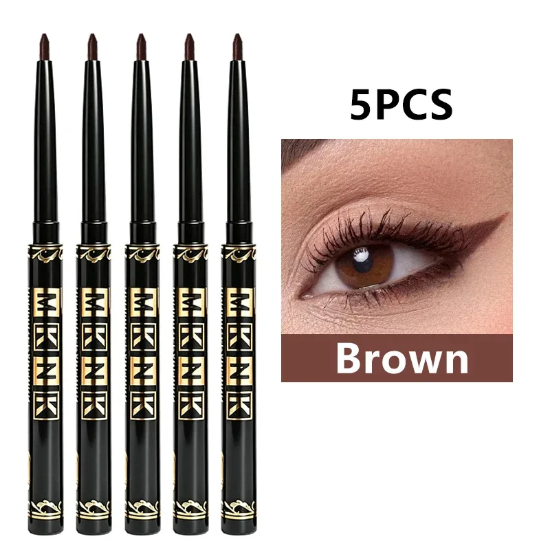 Black Brown Eyeliner Pencils Waterproof Sweatproof & Smudge-Proof with Easy Twist Application Eye Liner Pen for Bold Eye Makeup