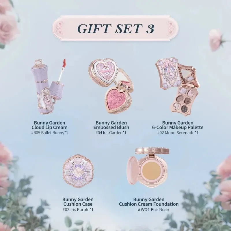 Flower Knows Bunny Garden Collection Gift Sets Makeup Lip Cream Blush Cushion Cream Foundation Makeup Kit Full Professional