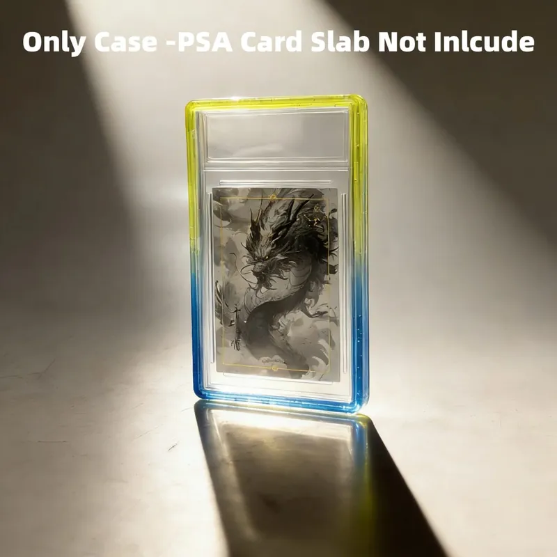 Glitter TPU Slab Bumper Guard Case Holder Protective Skin Display Sleeves with Clear Back for PSA 35PT Graded Trading Card