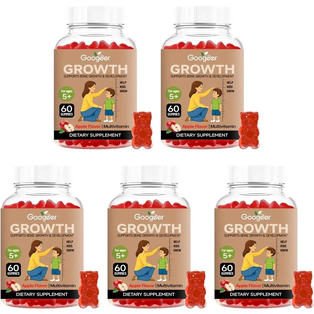 Kids Height Growth Support Gummies with Essential Growth Nutrition and Multivitamin Supports Healthy Height & Bone Development