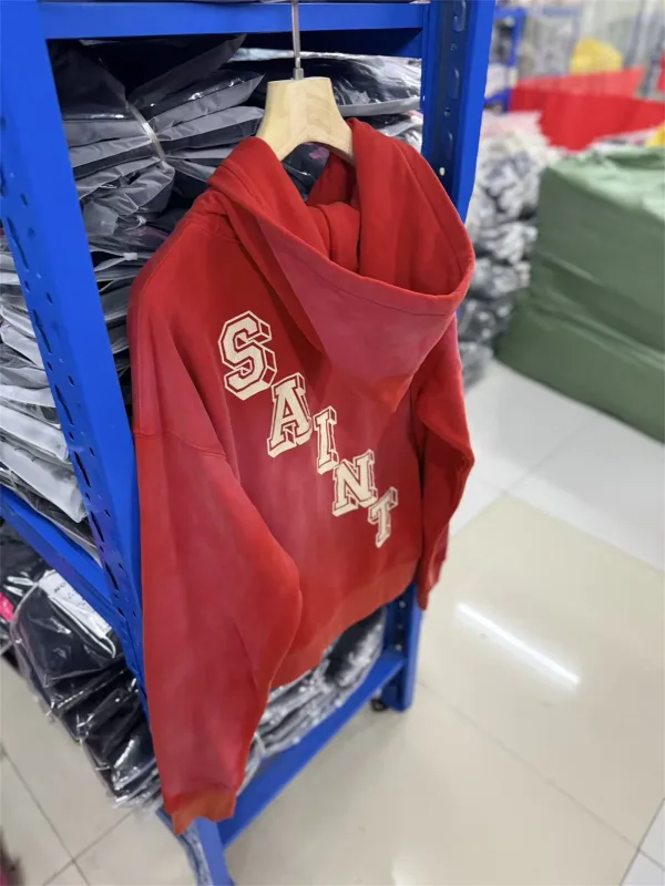 26SS SAINT OF MICHAEL Mxxxxxx BABY MICHAEL HOODIE Printed Distressed Long Sleeve Hooded Sweatshirt Cotton Hoodies For Men