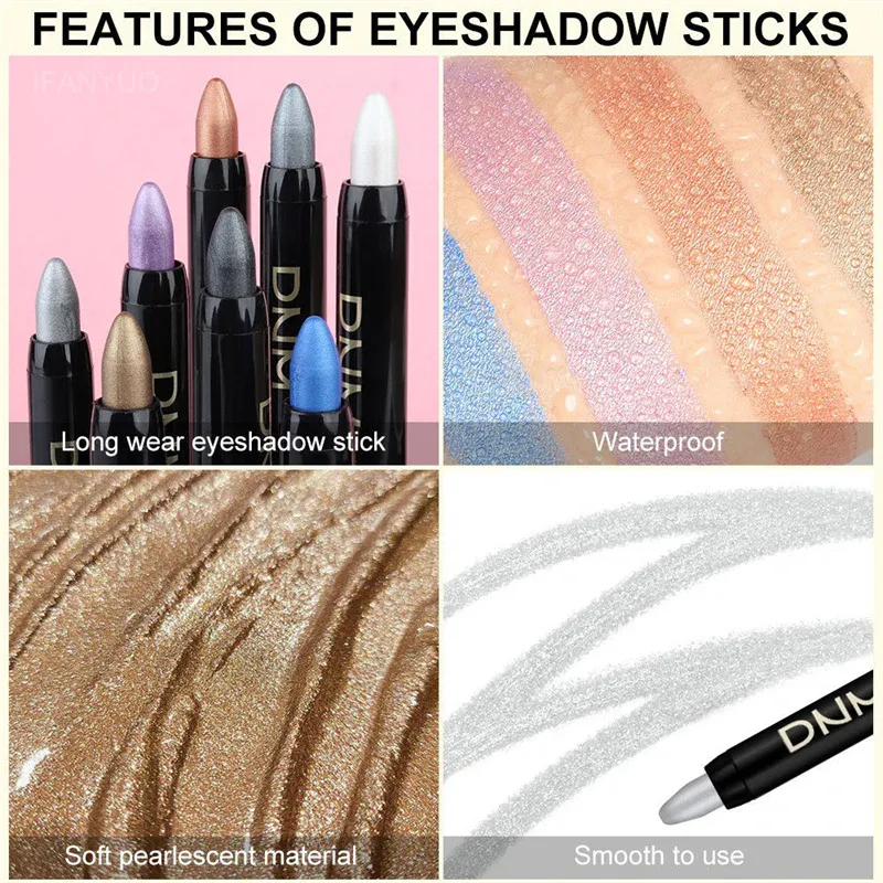16 Colors Pearlescent Eyeliner Eyeshadow Pencil Color Glitter Waterproof Long-Lasting Shimmer Eye Makeup Non-smudge Eyeliner
