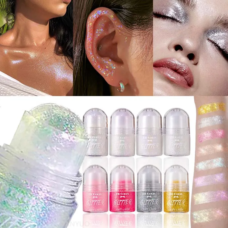 Sparkling Sequins Glitter Gel Face Body Eye Painting Shine Liquid White Silvery Pearl Gloss Eye Brighten Stage Makeup Decoration — image 1
