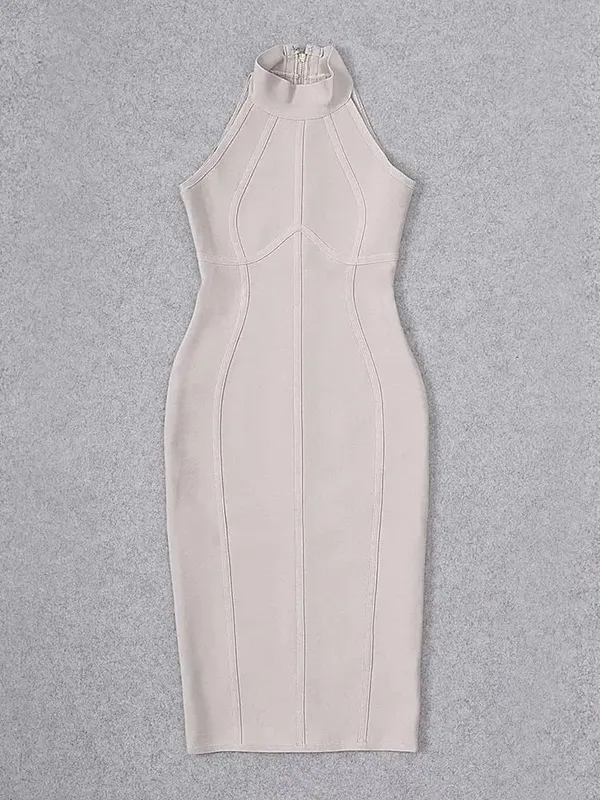 Sexy Summer Elegant Dress Elastic White Solid Stretched Empire Bodycon Dress 2024 Women Fashion Party Dress XL Wholesale