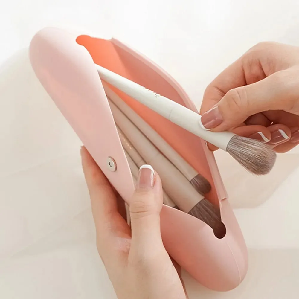 1/2pcs Makeup Brush Storage Bag Silicone Makeup Brush Holder Travel Cosmetic Bag Portable Cosmetic Face Brushes Holder Tool