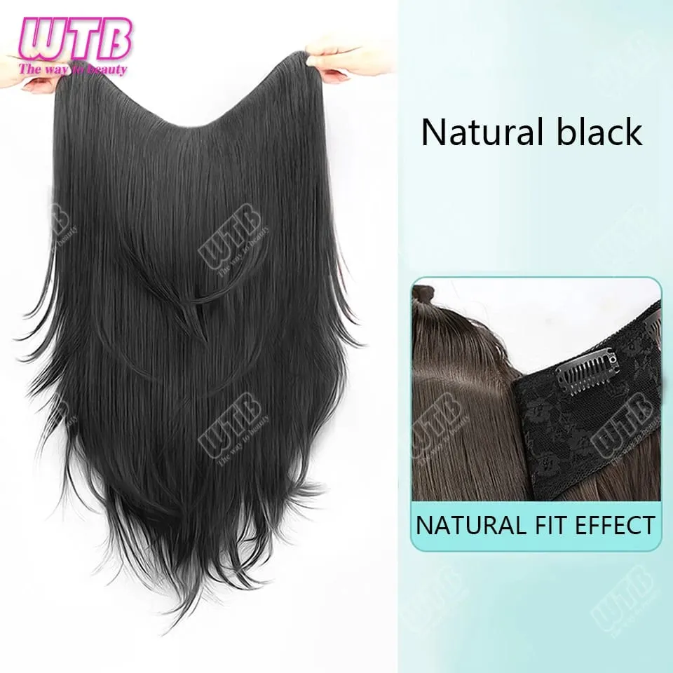 Synthetic Wig female One-piece Straight Wig Layered Extension Hair Wig Korean Fluffy Hair Piece Extension Hair Wig