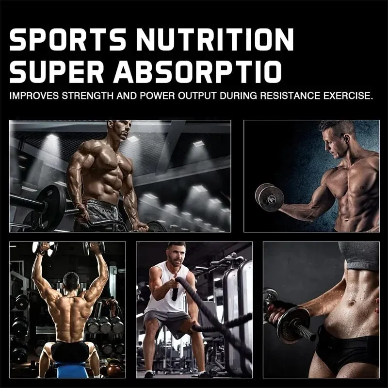 Creatine Monohydrate - 5,000 มก. ต่อหนึ่งหน่วยบริโภค Creatine ก่อนออกกำลังกายเพื่อช่วยสร้างกล้ามเนื้อเพิ่มพลังงานและประสิทธิภาพอาหารเสริม