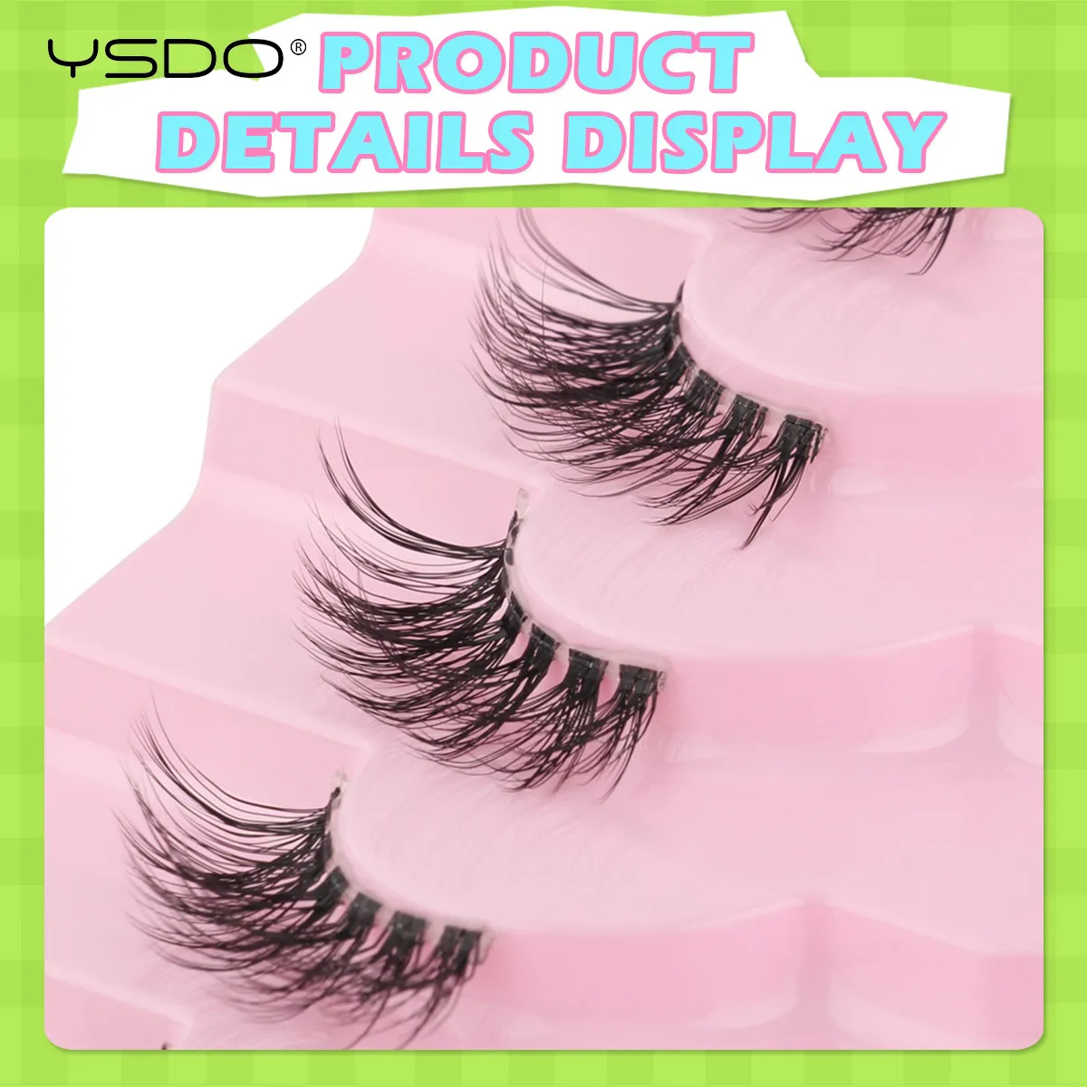 Poloviční řasy Přírodní načechrané umělé řasy Cat Eye Lash 3D Umělé norkové řasy Soft Winged Eyelash Extension Makeup Tool — image 6