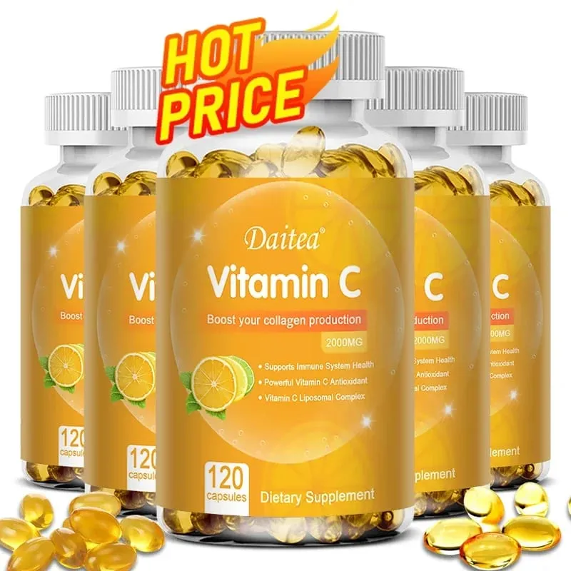 C Vitamini 2000 Mg Kolajen Üretimini Destekler C Vitamini Lipozomal Diyet Takviyesi GDO'suz ve Glutensiz Vejetaryen