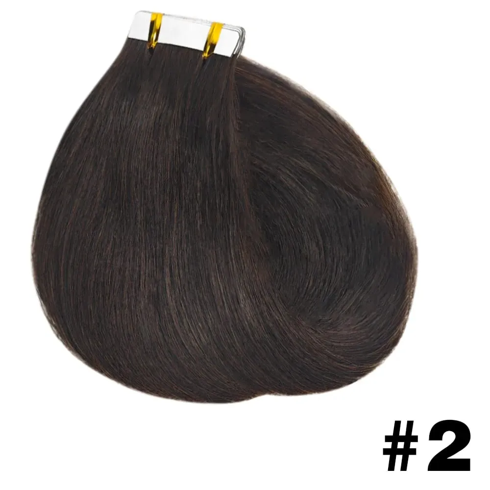 Straight Tape Ins Hair Extensions 50g Natural Black 100% Human Hair Tape In Invisible Glue Seamless Full Head Adhesive 26 Inches — image 10