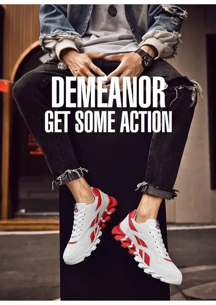 Brand Trend Size 36-48 Men's Wear-resistant Cushioning Thick-soled Fitness Sneakers Outdoor Breathable Running Shoes for Men — image 8