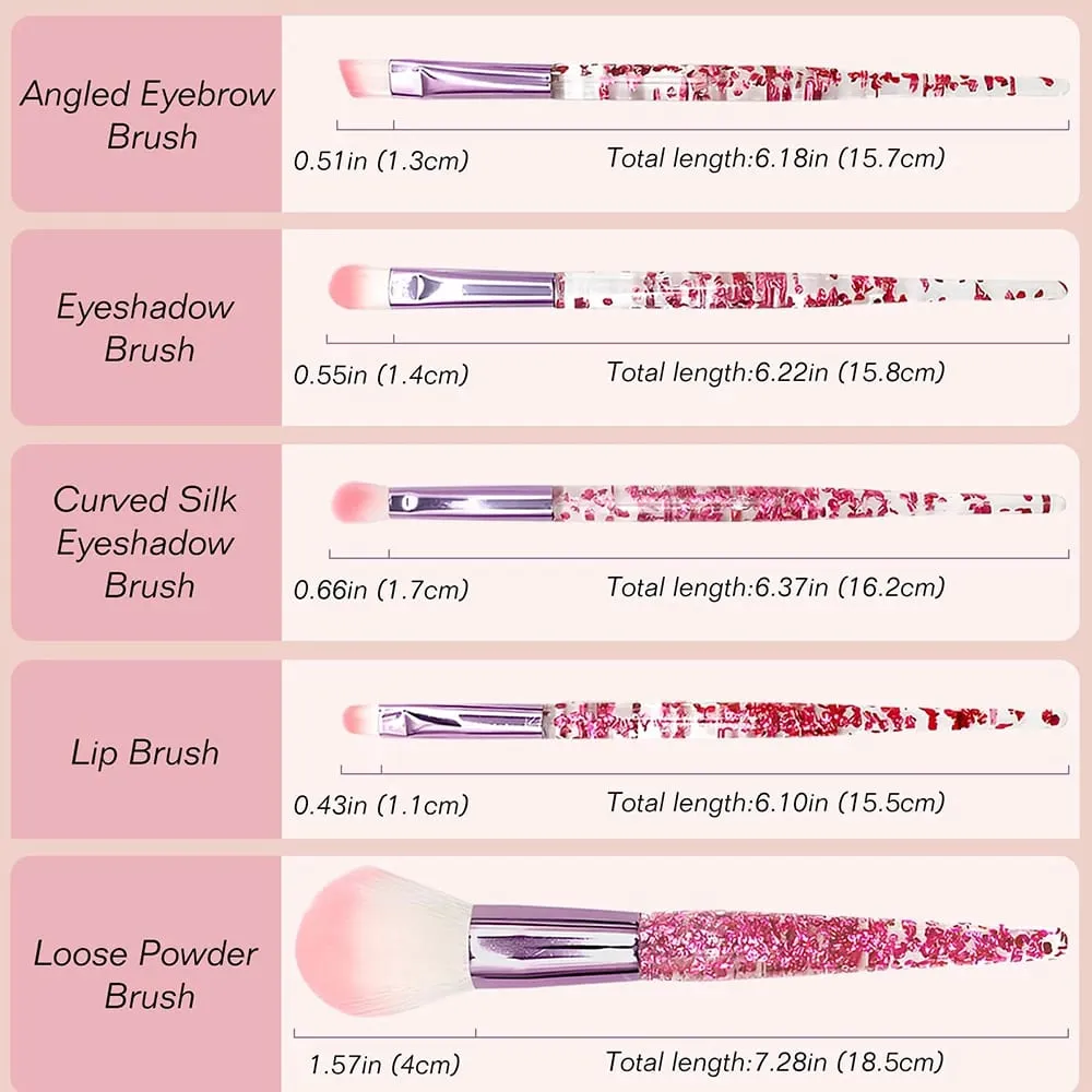 5 PCS Professional Makeup Brush Set Compatible for Eyeshadow Eyebrow - Nylon Bristles
