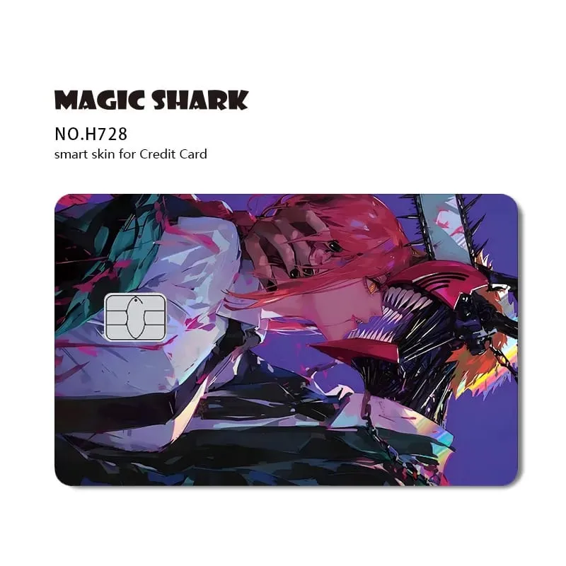 1pc Front Cool Anime Evil Holographic Laser Shinny Film Skin Sticker Cover for Debit Bank Credit Card