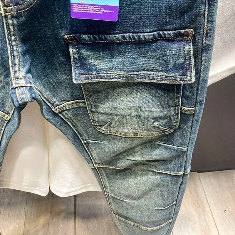 Spring and Autumn New Fashionable Solid Color American Retro Straight leg Jeans for Men's Casual Sports High quality Jeans 28-36 — image 4