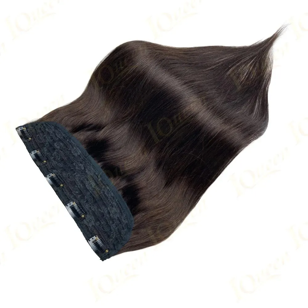 #8 Straight Clip Ins Human Hair Extensions 100% Human Hair 3/4 Full Head One Piece 5 Clips In Hair Extensions 100G/Set For Woman