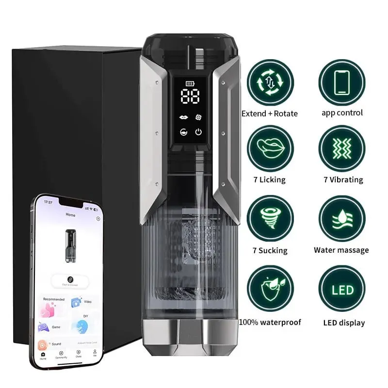 Adult Toys Automatic Masturbator Stroker with 7 Thrusting Rotating 7 Licking Vibrating Modes Hands-Free Sex Machine Pocket Pussy