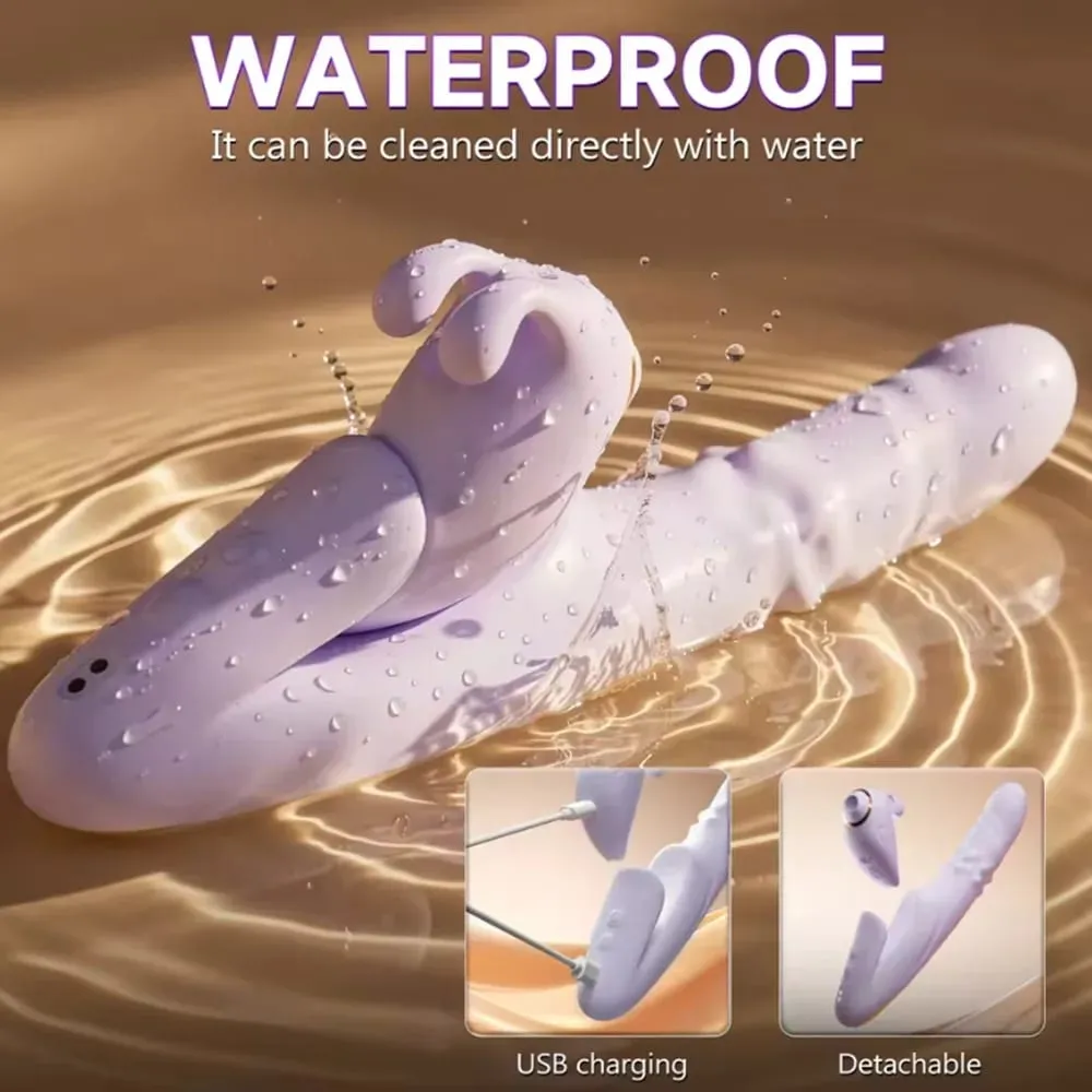 Vibromasseur à poussée détachable, stimulateur d'orgasme et de Clitoris, contrôle par application, 9 Modes de succion et 9 Modes télescopiques, jouets sexuels pour femmes