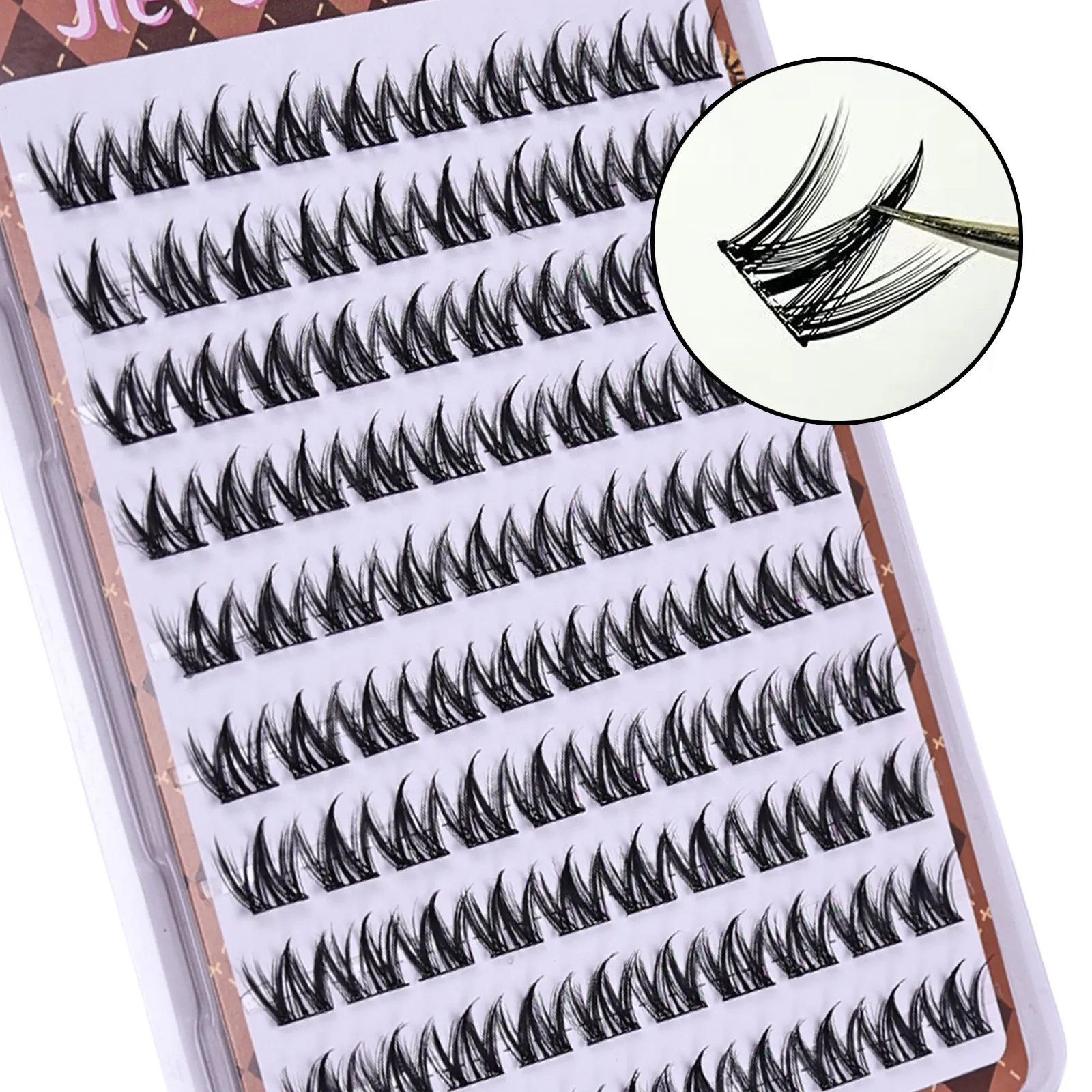 Ragasztómentes öntapadó műszempillák szempillák terjedelmes, pihe-puha, vastag manga stílusú fürtszempillák barkácsolás szemsmink hosszabbító — image 3